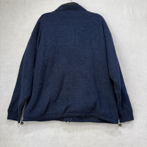 Aran Woollen Hills Sweater Mens Large Full Zip Fleece Lined Wool Jacket - Picture 9 of 11